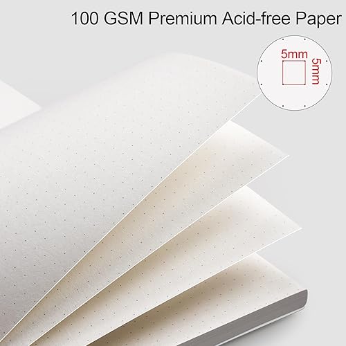 Vista 3 de AHGXG Diario Punteado con Viñetas - Cuaderno Espiral con Cuadrícula de Puntos de 8.5" x 11", A4 Cuaderno Grande Punteado, Papel Grueso de 100 GSM