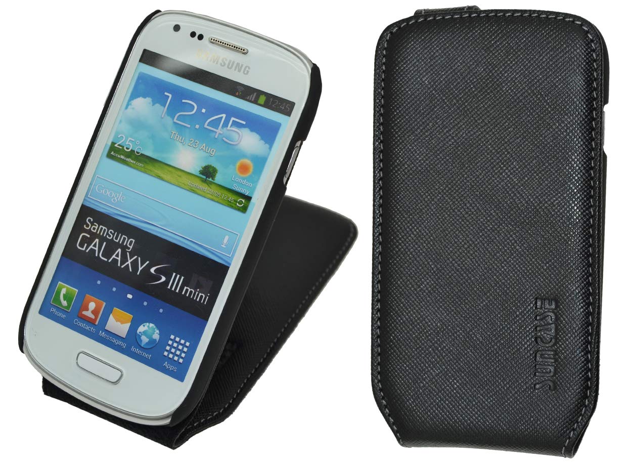 Flip-Style Case Compatible with Samsung Galaxy S3 Mini Leather Protective Case (Ultra Slim) in Black