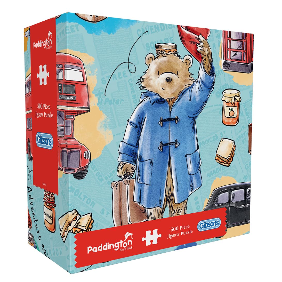 Gibsons Paddington Bear 500 Piece Jigsaw Puzzle  Classic Character Family Puzzle  Whimsical British Design  Premium Sustainable Puzzle Made in the UK/EU
