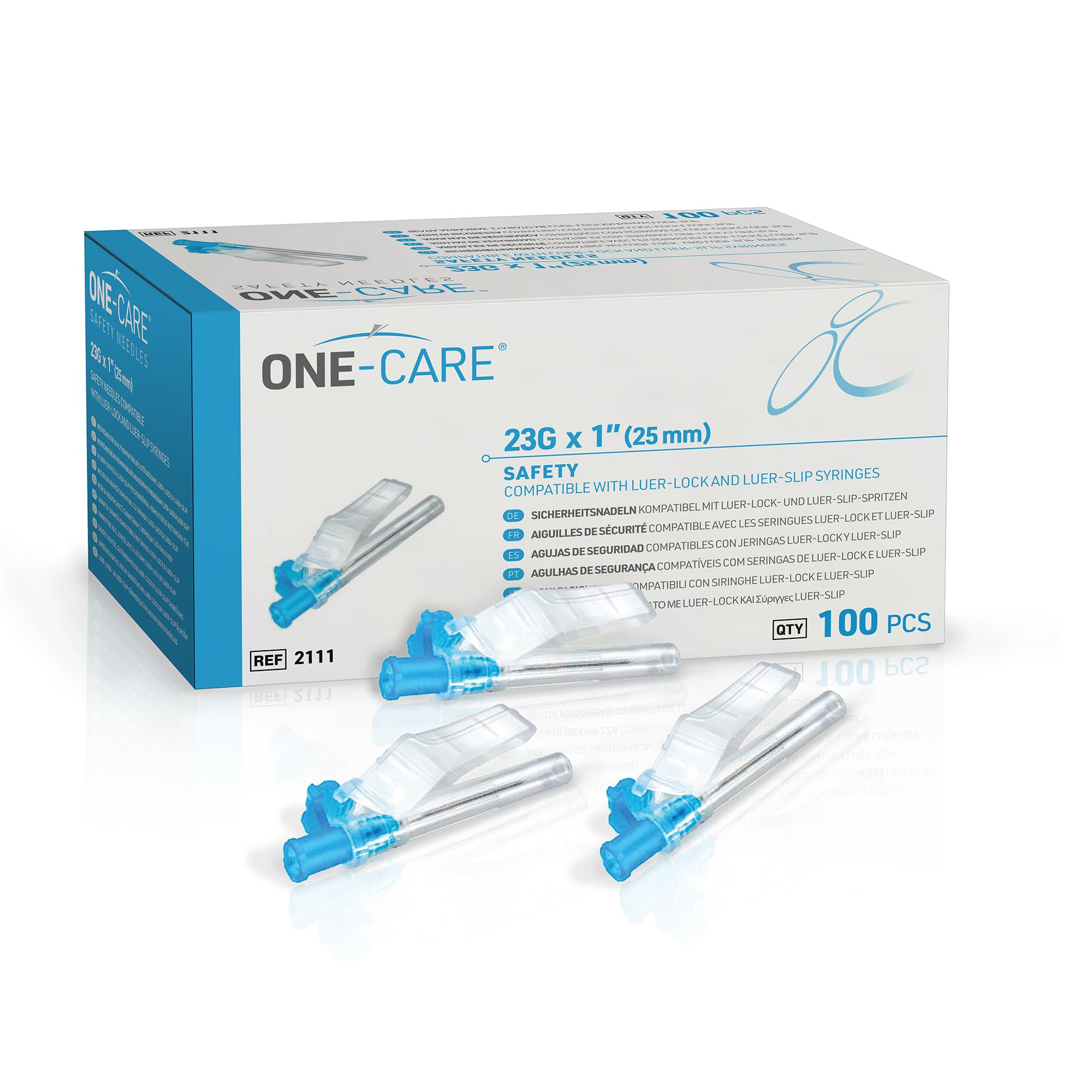 ONE-CARE 23 Gauge x 1 inch (25mm), Individually Wrapped, Box of 100