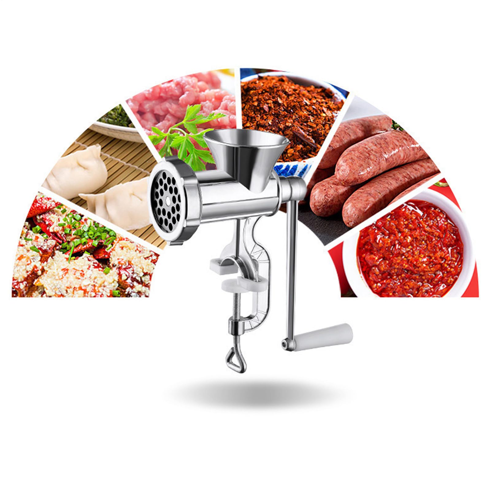 Tritacarne Manuale - Alimenti Robustissimo Manuale | Tritacarne A Manovella Per Casa | Carne Manzo Pepe Funghi Pollo Cucina Dormitorio Appartamento