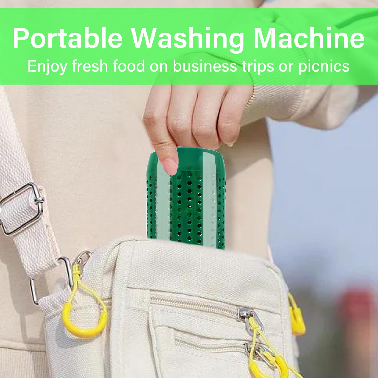 Purificador de Frutas y Verduras, inalámbrico USB Purificador portátil para carnes, mariscos, frutas y verduras, Alimentos purificador de desinfección de la máquina para uso domés(Verde)