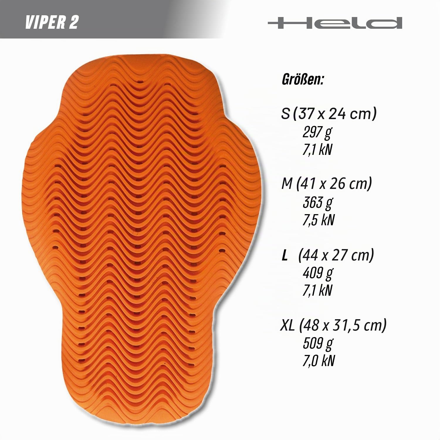 Held d3o Rückenprotektor, Größe M