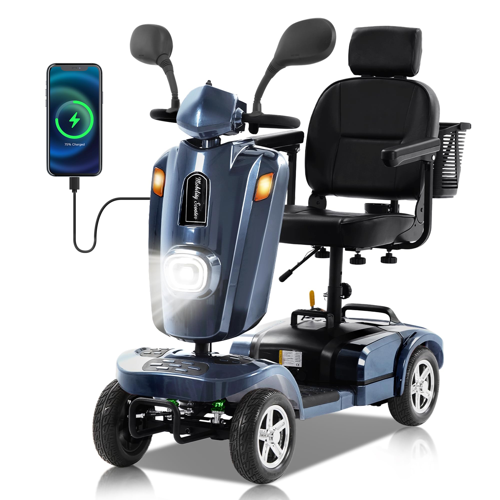 Heavy Duty Mobility Scooter for Adults & Seniors, 500W Motor