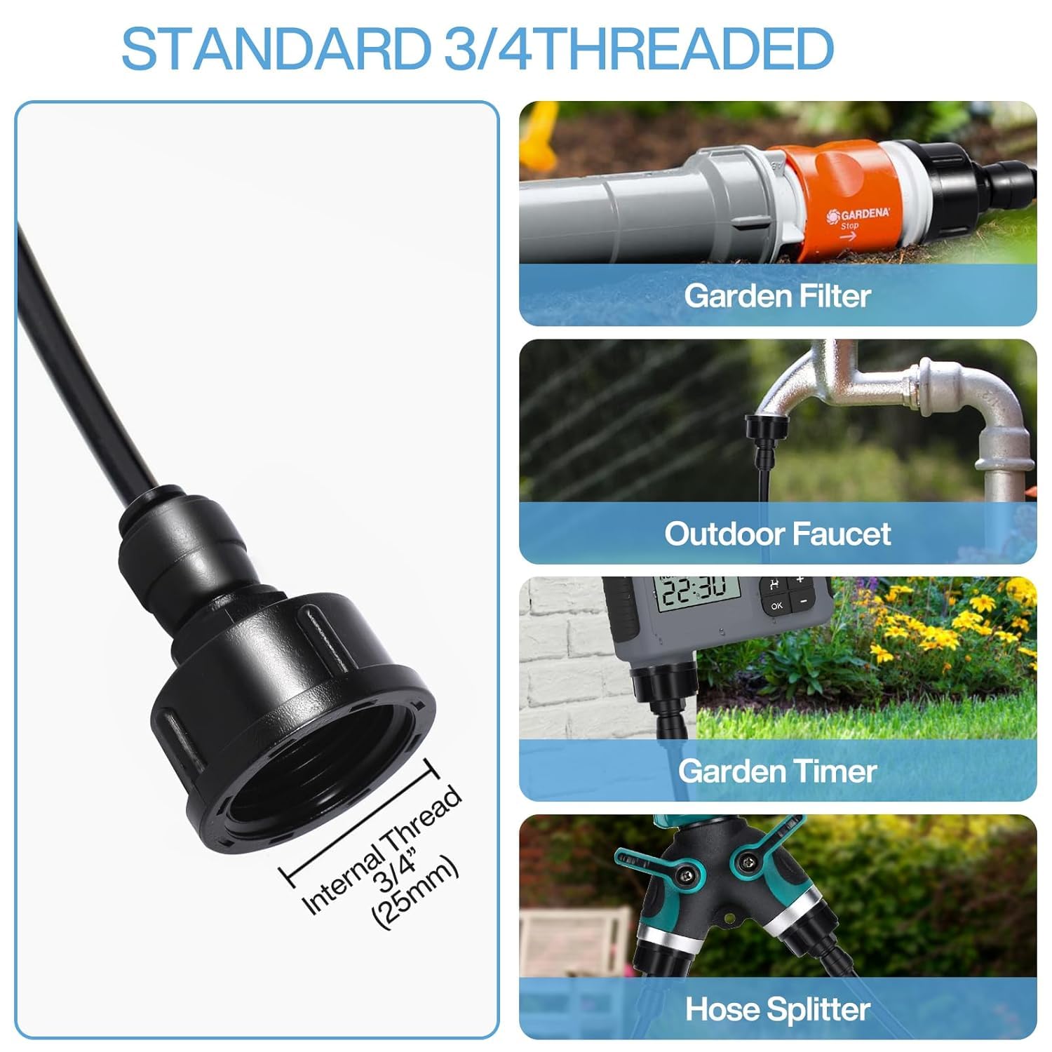 103PCS Kit Nebulizador Terraza, 18M Sistema Nebulización Sistema Riego Automático con 20 Boquilla de Nebulizadora de Latón+ 20 Conector de Boquilla Tobera T, para Giardino, Sombrillas