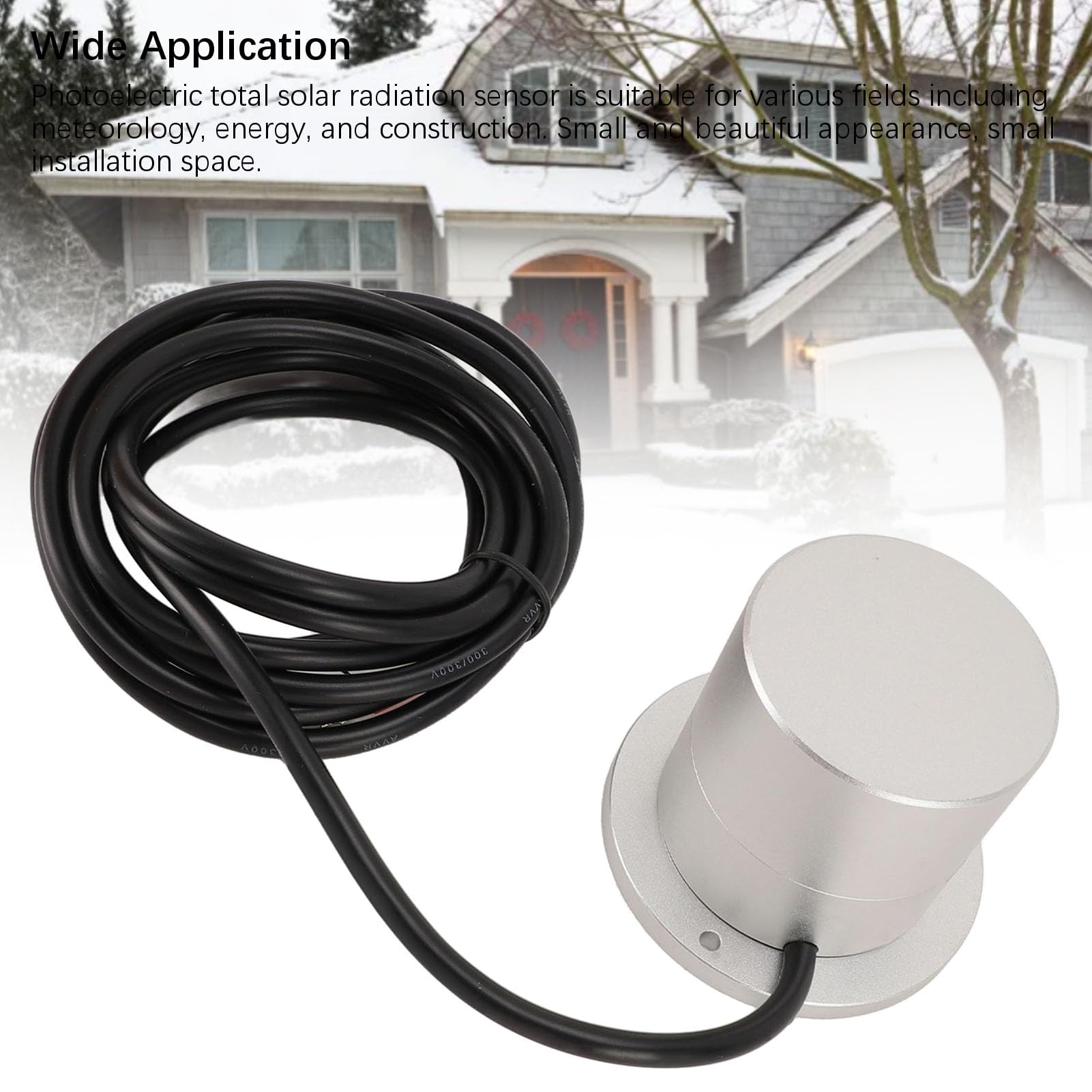 TOPINCN Solar Radiation Meter Sensor, Sunshine Duration Sensor Spectrum Range 0.3-1.1?m Reflective Diffuse, Aluminum Alloy (YGC-JYZ-KV-A1)