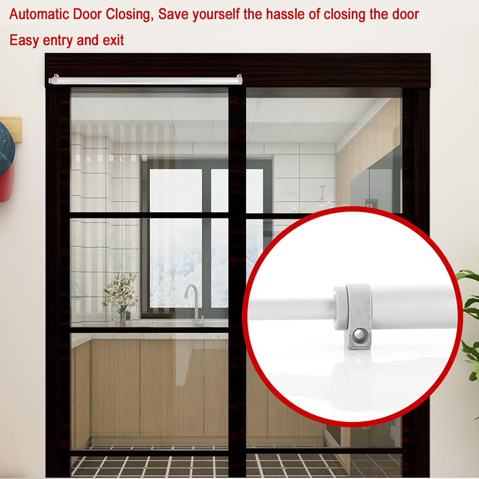 Cierrapuertas corredizo automático para Patio, para Uso doméstico, silencioso, con amortiguación neumática