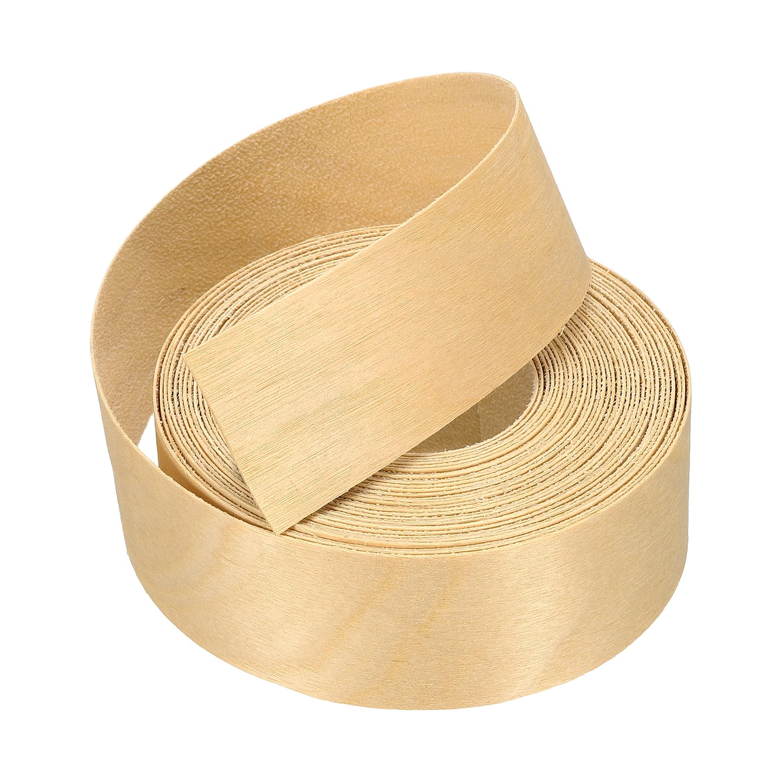 sourcing map 7.62m x 38mm Wood Edge Banding, Pre-Glued Iron on Edging Strip, Plywood Wood Grain Repair Tape for Cabinet Repair, Furniture Restoration, Handicraft DIY, Birch