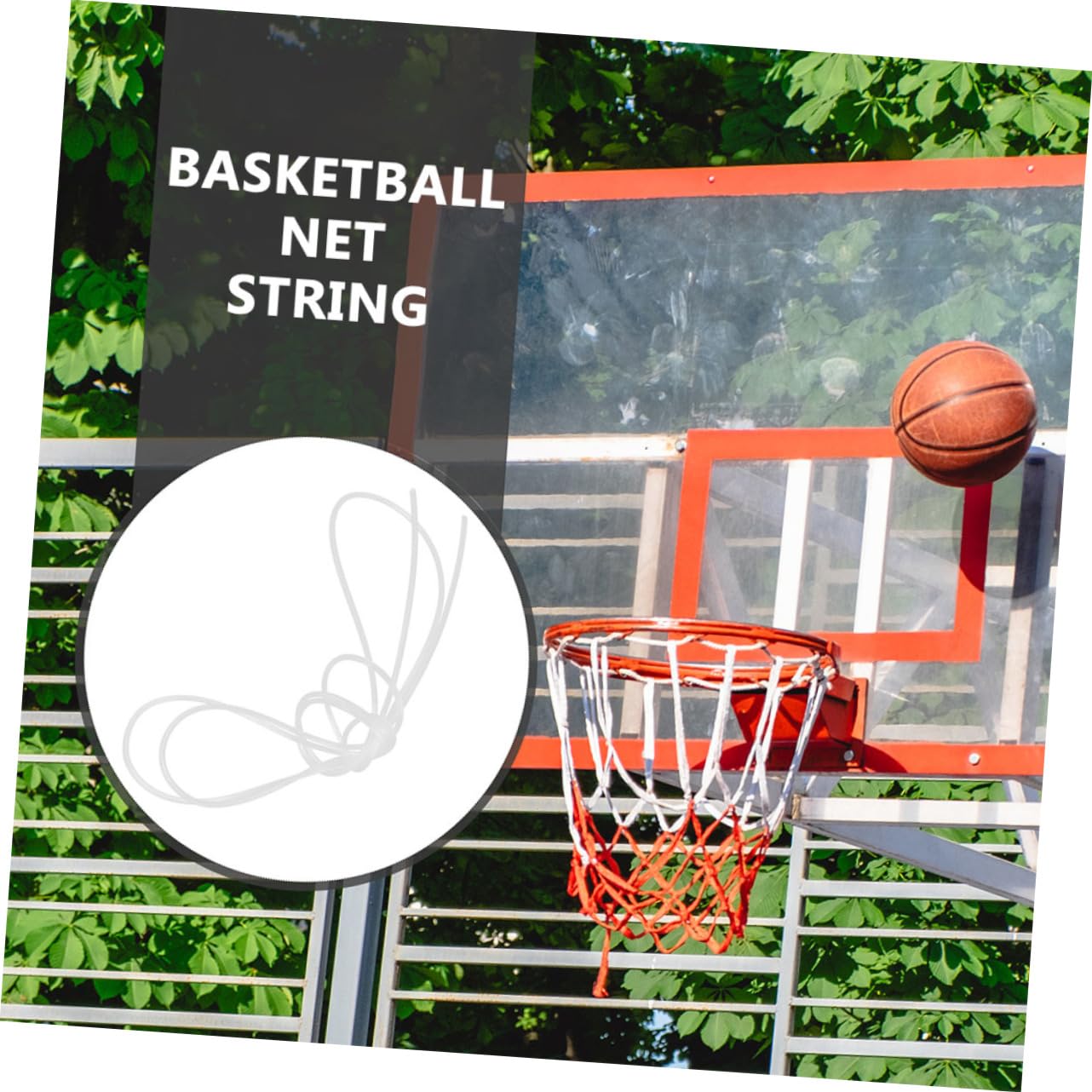 KOMBIUDA Basketball Hoop Net Threading String Net String Fixing Cord Replacement Threading Stable Nylon