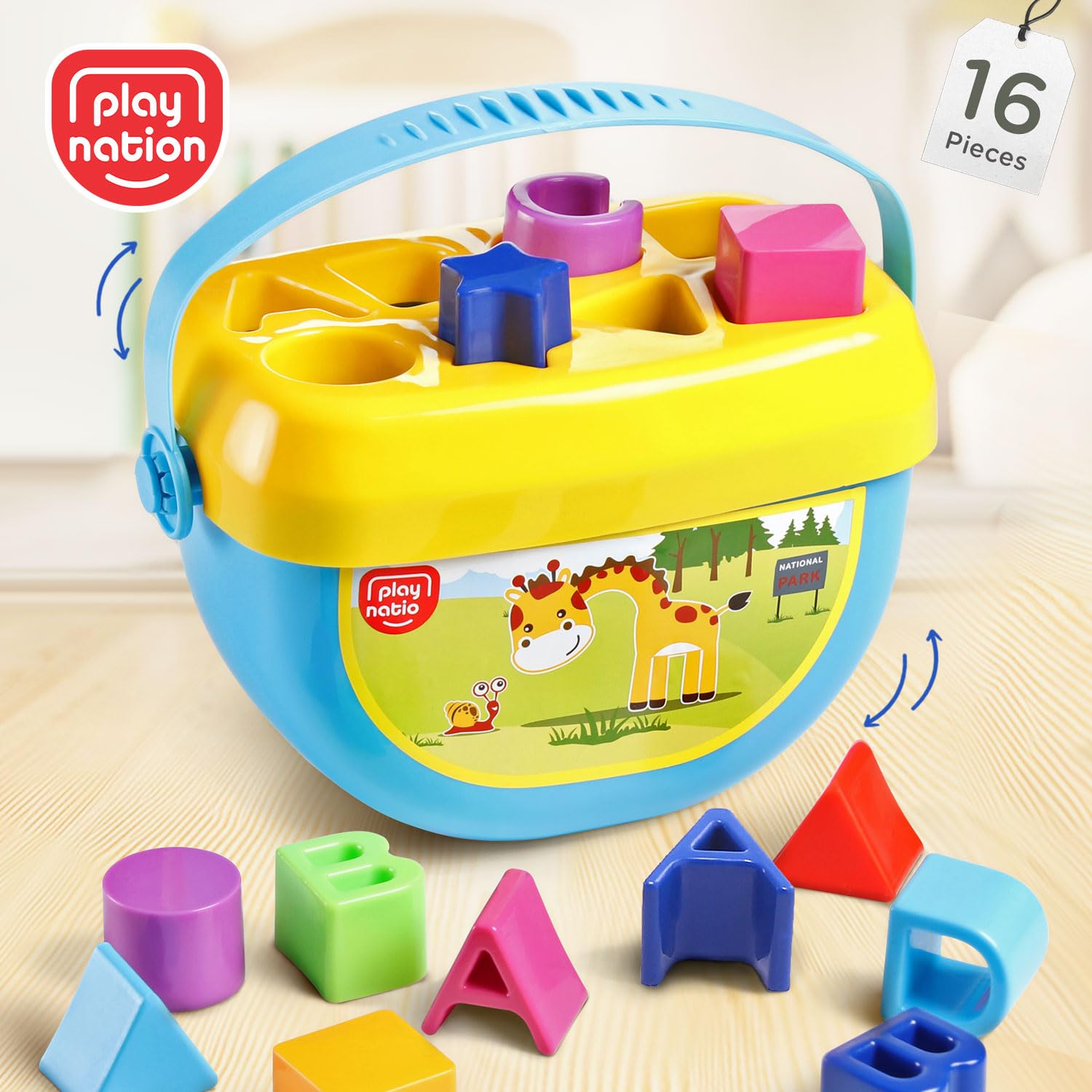 Play Nation Premium My First Shape Sorter Toy for Babies,16 Blocks