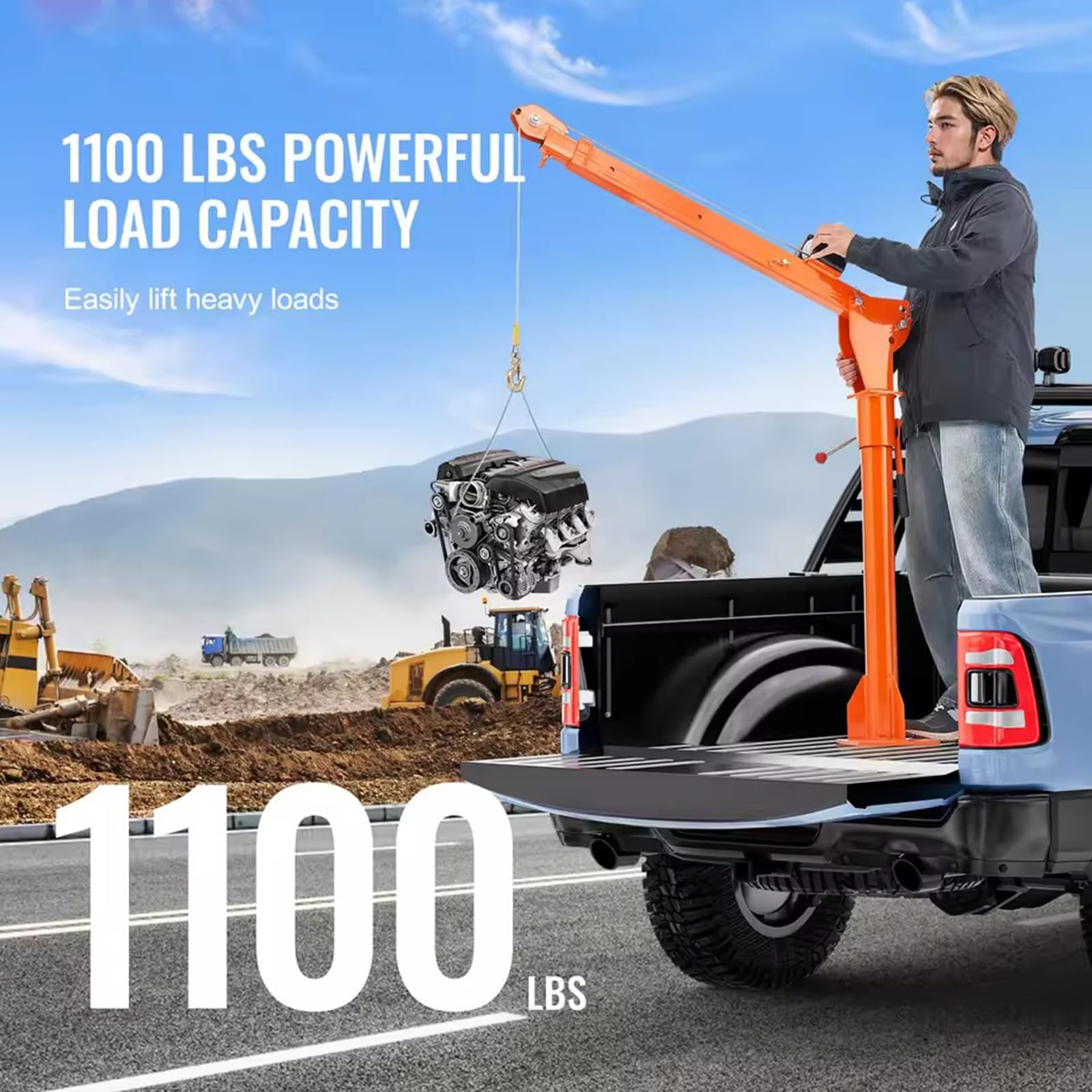 SDdPulse Grúa eléctrica con cabrestante - Capacidad de 499 kg, giro de 360° para una fábrica eficiente y elevación de mercancías