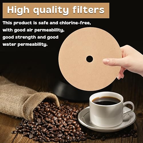 Miniatura 3 de 200 filtros de café percolador sin blanquear, filtro de papel de café desechable de 3.75 pulgadas para percolador Bozeman, papel de filtro de café