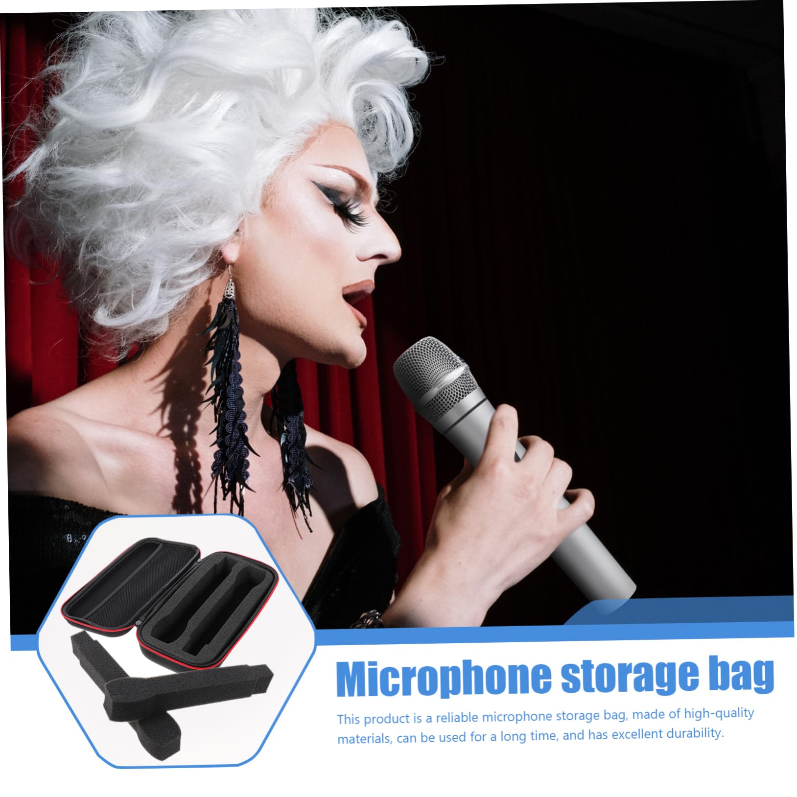 Borsa Protettiva per Microfono Antiscivolo Resistente Agli Urti Custodia in Eva e Cotone