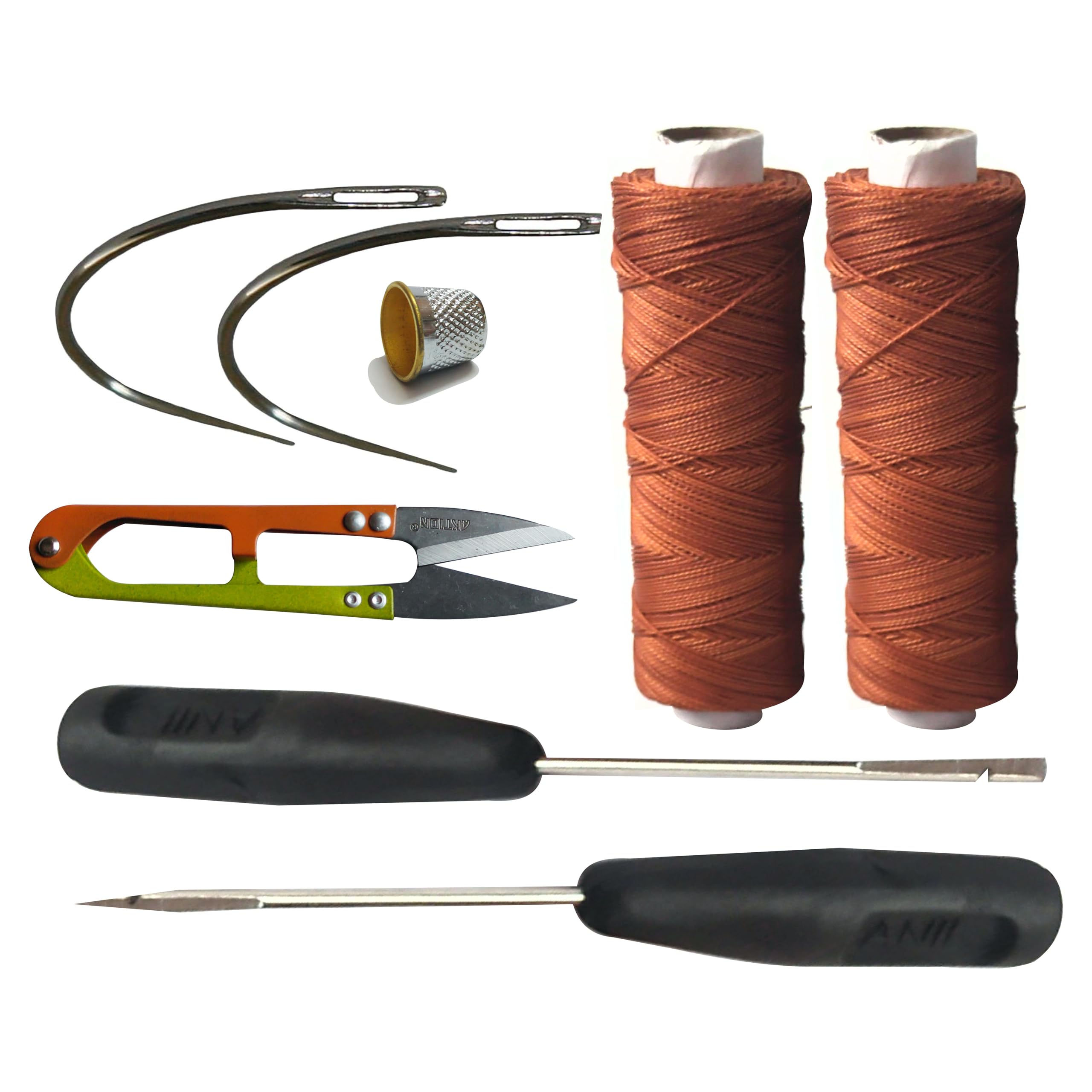 Upholstery Leather Thread Kit - 2 Spools, Tools Included -10