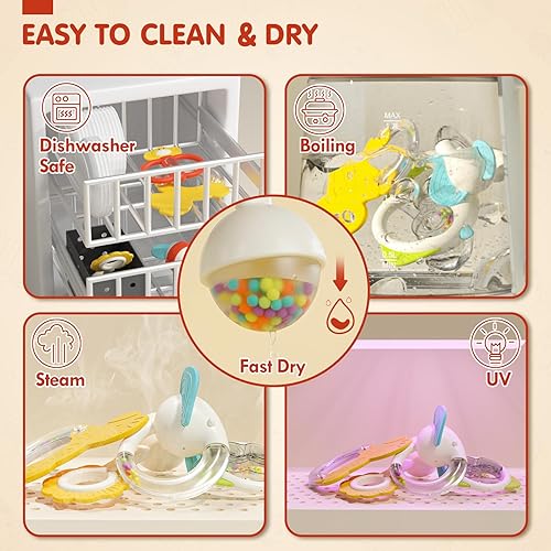 Miniatura 5 de Baby Rattles 0-6 Months, 9pcs Teethers for Babies 0-6 Months, Rattles Teether Toys for Babies 0-6 Months, Infant Toys Teething Toys 0-3-6-12 Months