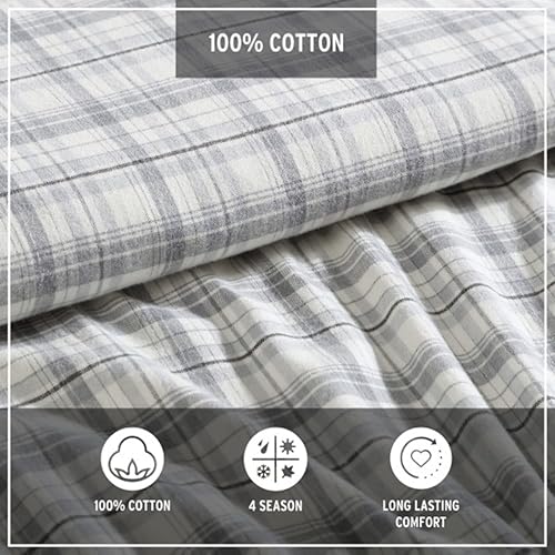 Miniatura 7 de Eddie Bauer - Juego de sábanas de tamaño individual, de franela de algodón cepillado para mayor suavidad, acogedora decoración para el hogar (Beacon