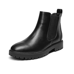 DREAM PAIRS Womens Low Heel Chelsea Ankle Boots Fashion Slip On Elastic Fall Booties Shoes