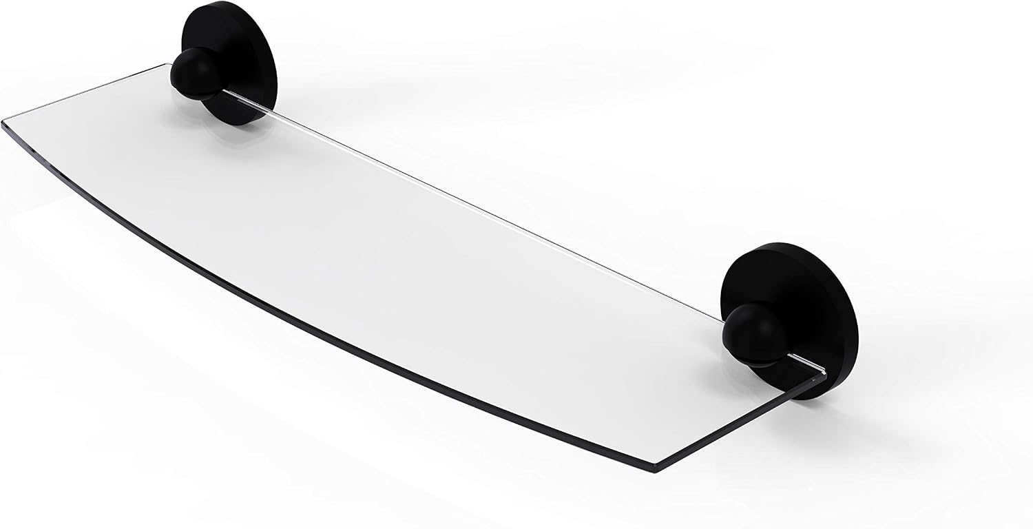 Allied Brass P1033/24 Prestige Skyline Collection 24 Inch Glass Shelf, Matte Black
