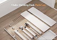 Vista 8 de Claiks Standing Desk with Drawers, 48x24 Inch Electric Stand Up Desk, White Adjustable Height Sit Stand Computer Workstation, White Blanco