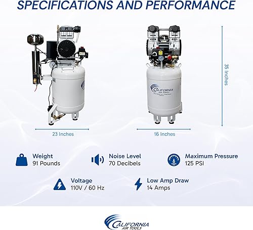 Miniatura 9 de Herramientas 10020dcad-22060Ultra Quiet y aceite del aire de California 20hp compresor de aire con sistema de secado de aire y Auto válvula de