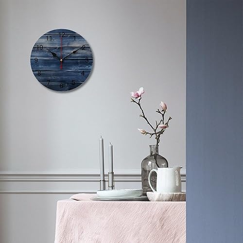 Miniatura 4 de Relojes de pared de 12 pulgadas para sala de estar, reloj de pared silencioso a pilas, reloj de madera rústica de granja, fácil de leer, decoración
