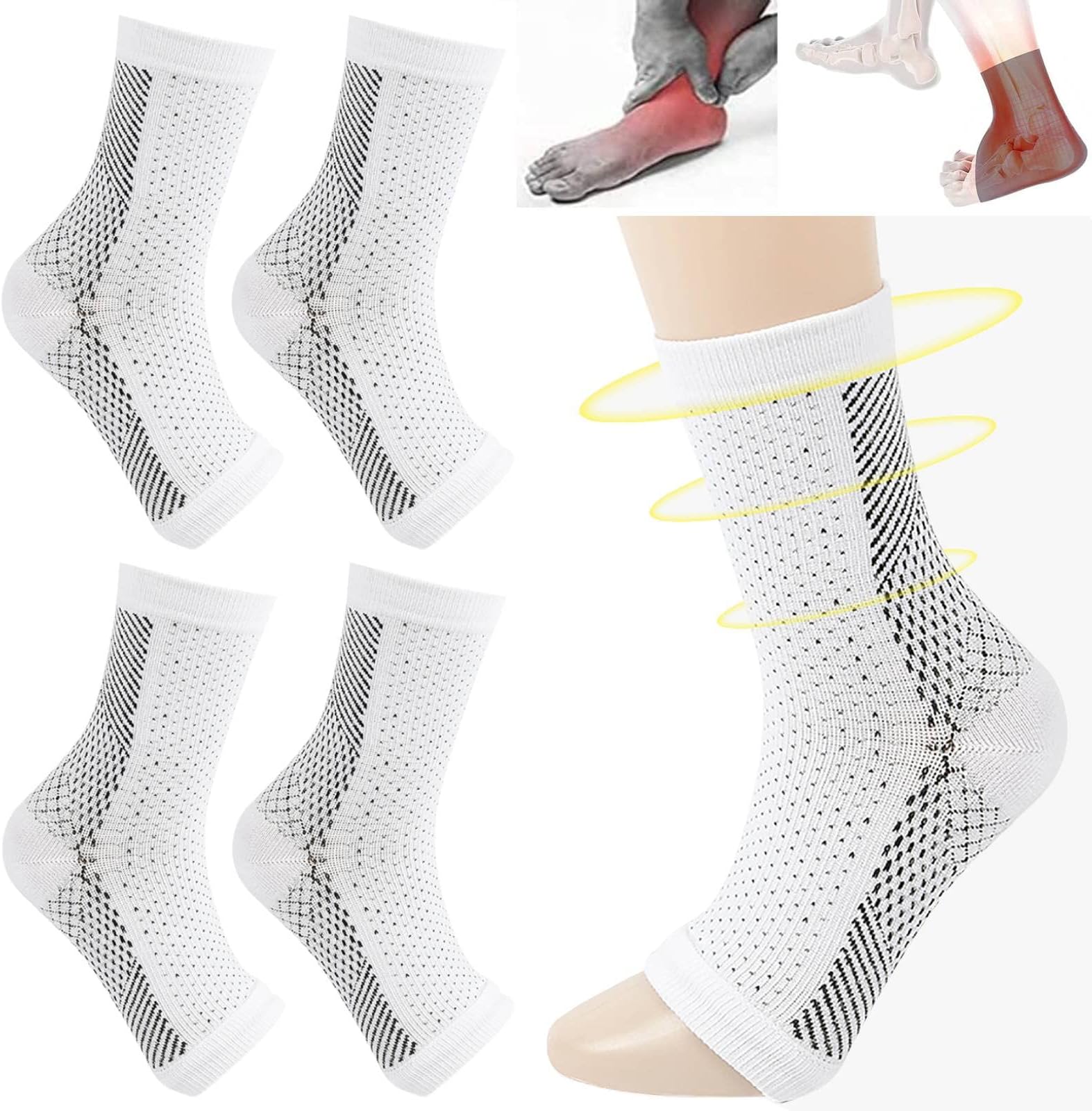 SootheSocks, Ankle Brace Compression Support,Neuropathy Socks,Soothe Socks for Neuropathy Pain,Foot Brace for Injury Recovery, Joint Pain and More,Soothe Socks Arch Support for Women & Men…