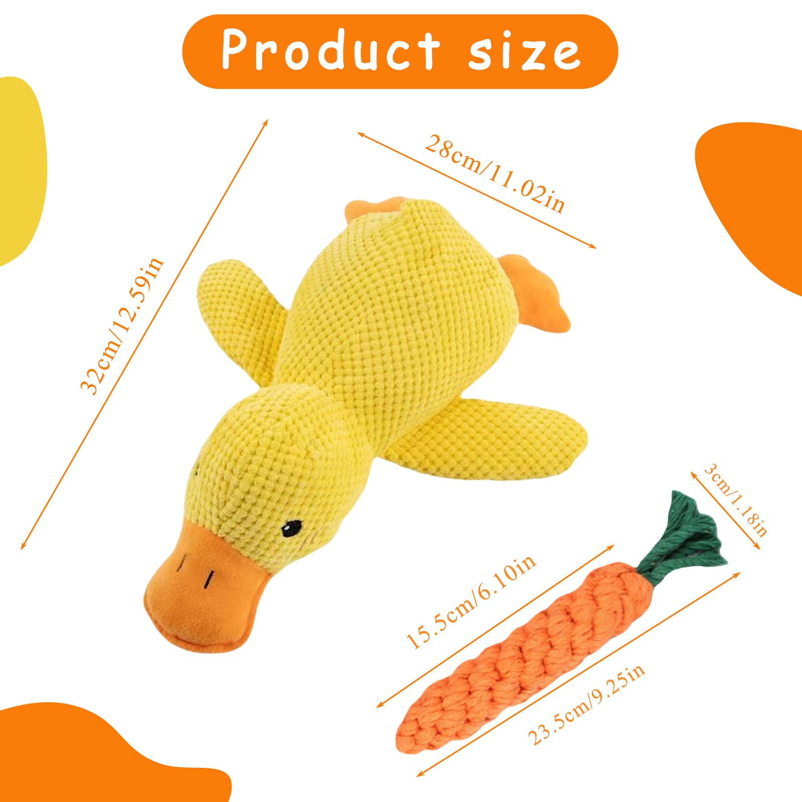 AYNKH 2 PCS Quacking Duck Dog Toys for Dogs Stress Resistant Duck for Dogs Cute Dog Plush Stress Resistant Duck Toys - Image 2
