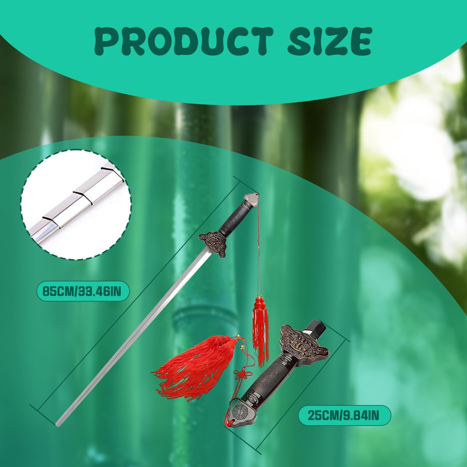 Toy Sword, Tainless Steel Dull Sword Toys, Retractable Swords, Cosplay Costume Accessory - Image 2