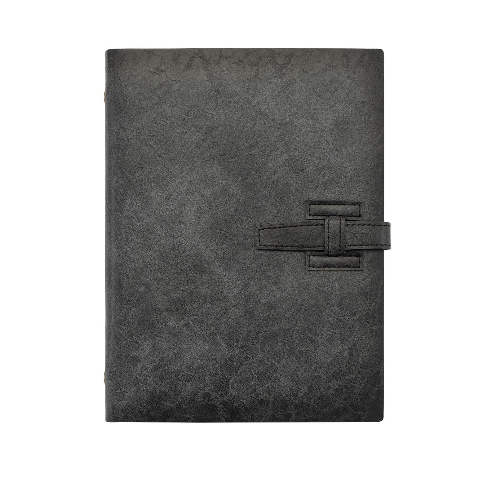 Quaderno Aziendale Quaderno vintage in pelle A5 for riunioni d'ufficio per L'uso Quotidiano(Gray)