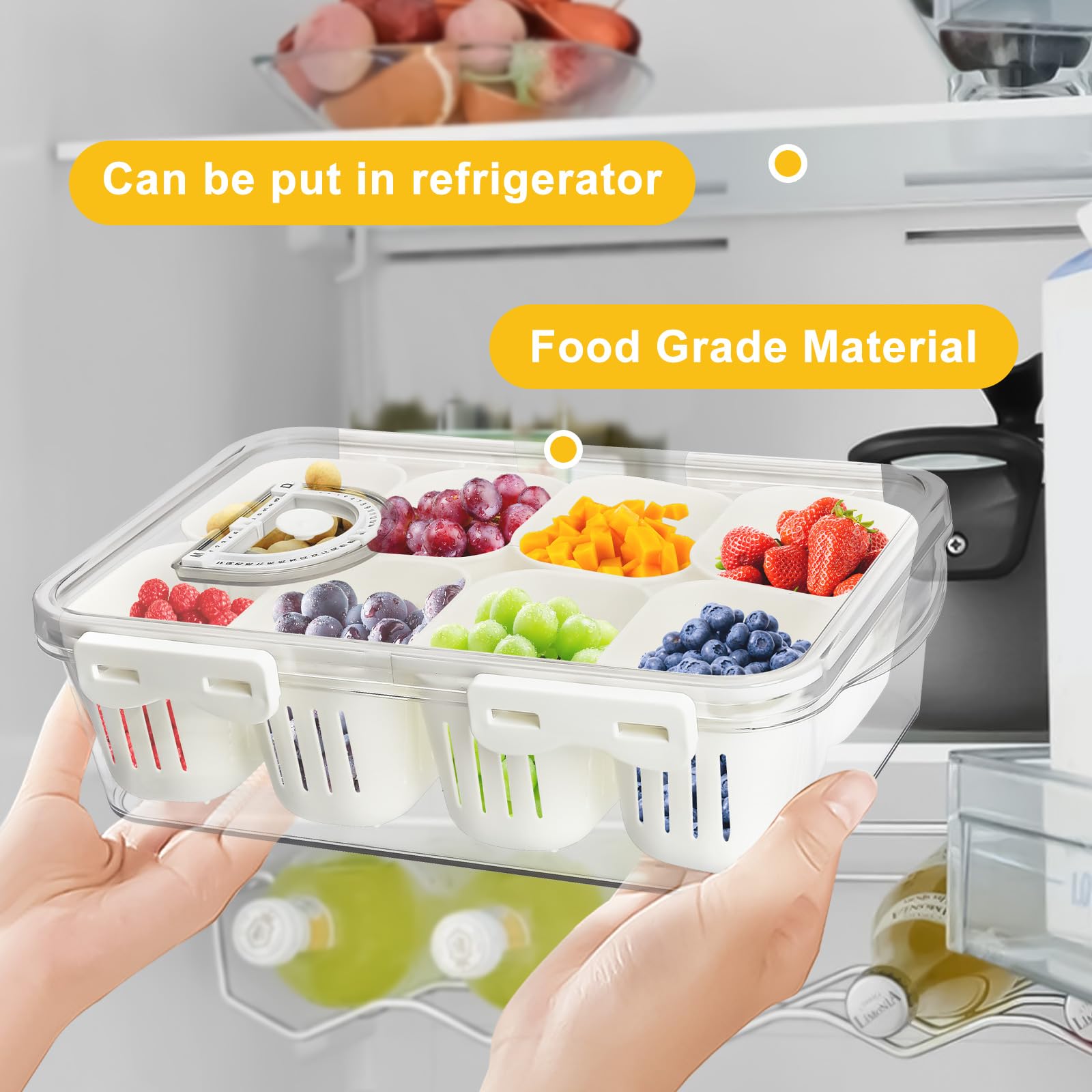 Boîte à Charcuterie Pour Réfrigérateur – Avec Couvercle, Affichage Date Et Clip, Récipient Transparent Empilable - 10