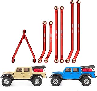 INJORA High Clearance Chassis Links Set Red Links for SCX24 Gladiator AXI00005 Axial 1/24 RC Crawler Car (Red)