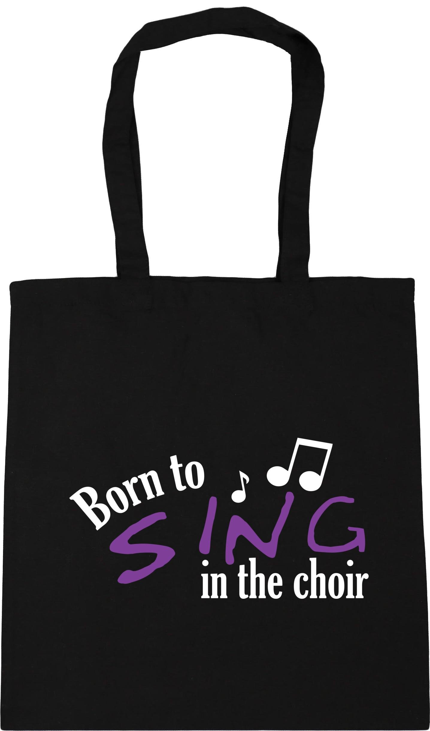 Hippowarehouse Born To Sing In The Choir Tote Shopping Gym Beach Bag 42cm x38cm, 10 litres