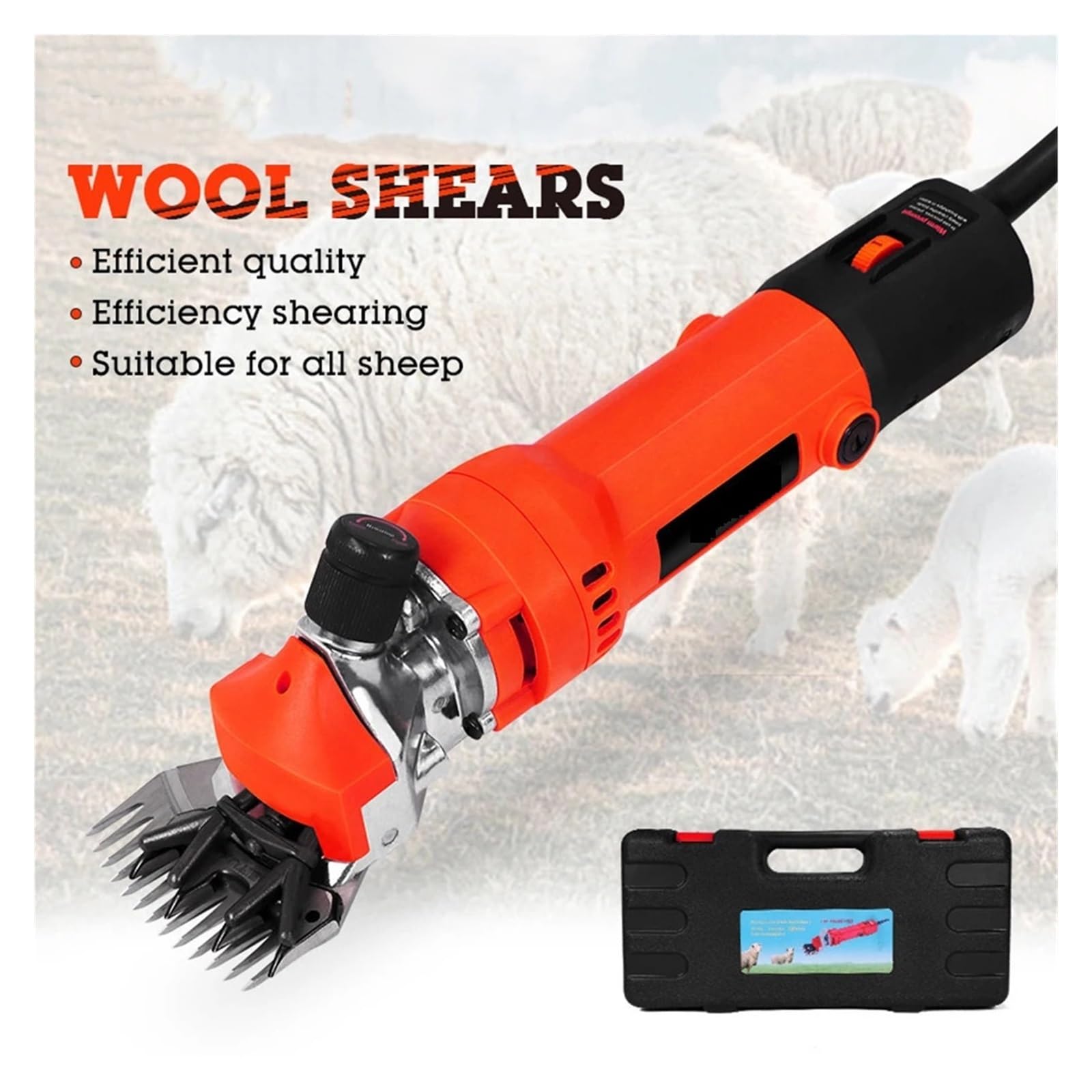 Esquiladora eléctrica for ovejas y cabras, tijeras agrícolas, cortadora de lana, máquina cortadora de animales Para Afeitar Pelaje Lana Granja Ganado Mascota(Red)