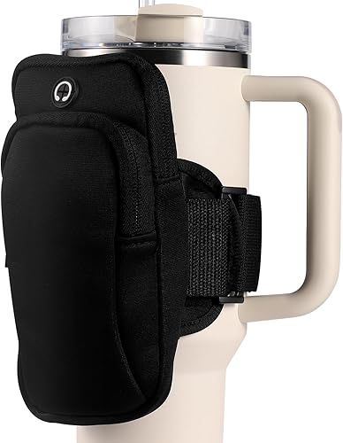 Bolsa para botella de agua de gimnasio, soporte para botella de agua de doble capa, bolsa para tarjetas, llaves, cartera, soporte para teléfono para