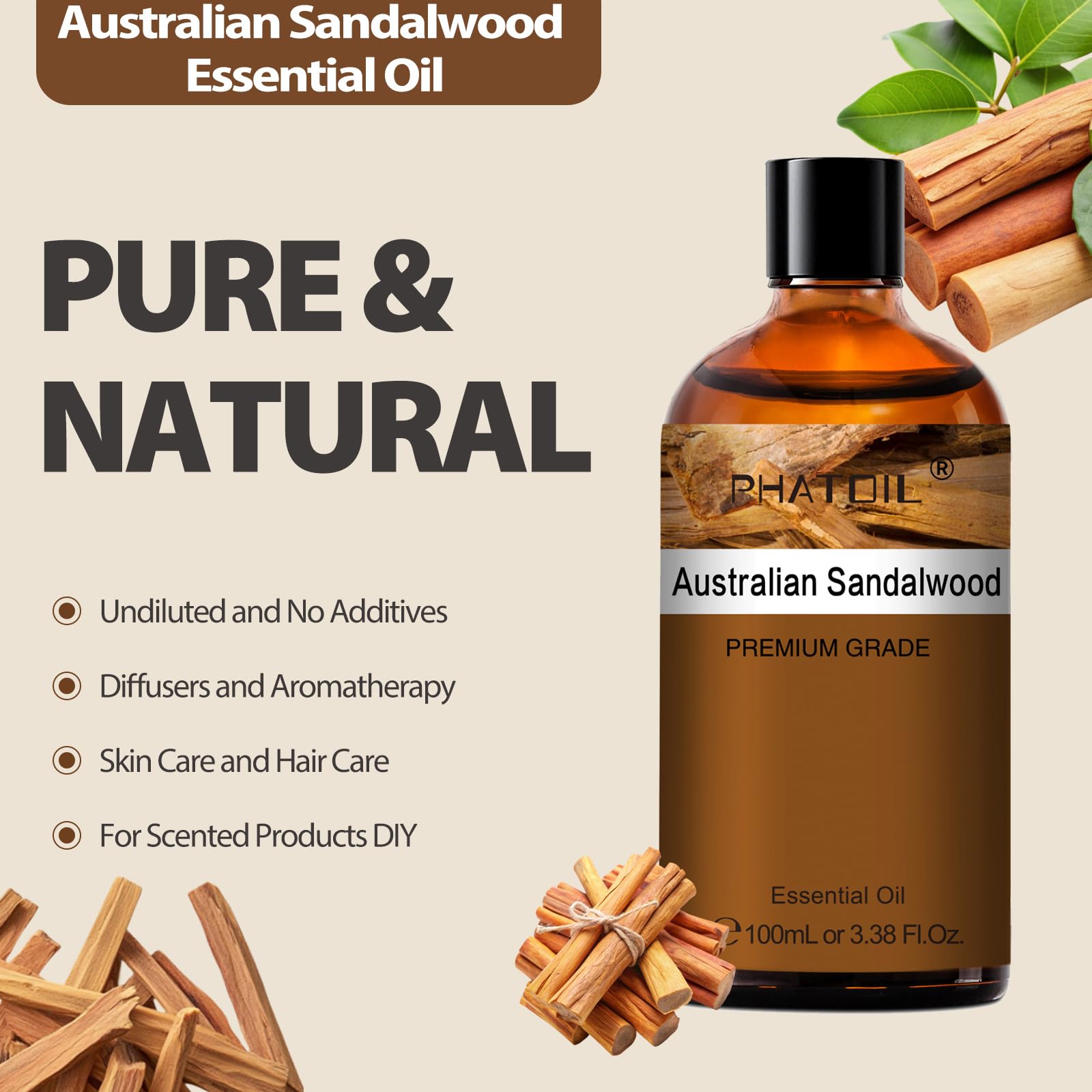 Amazon.co.jp: PHATOIL サンダルウッド アロマオイル 白檀 精油