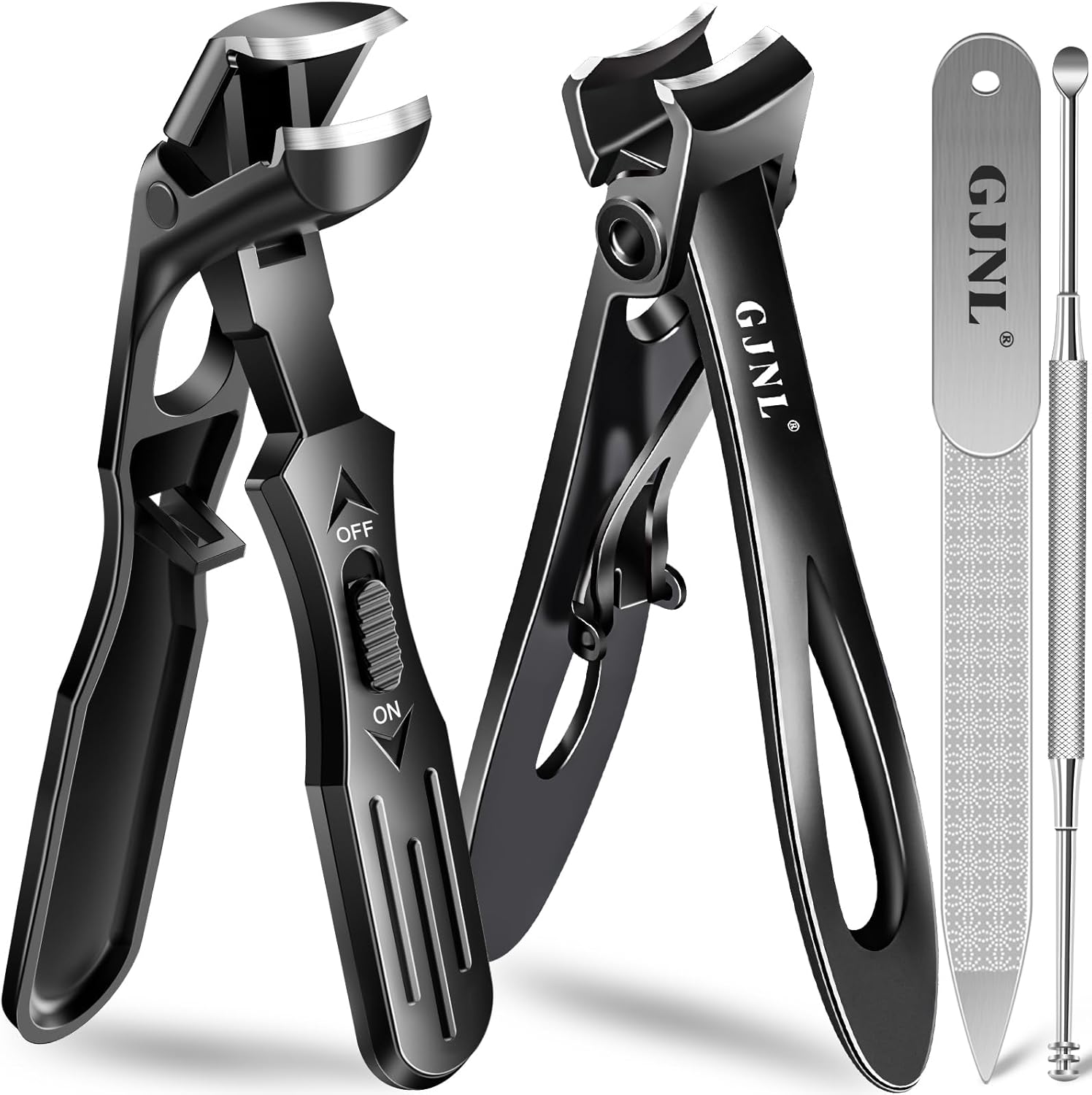 Toenail Clippers for Thick Nails for Seniors, Popular Angled No Splash Self Collecting Fingernail with Catcher & 16mm Ultra Sharp Wide Jaw Nail Clippers for Men, Novelty Gifts for Men Women