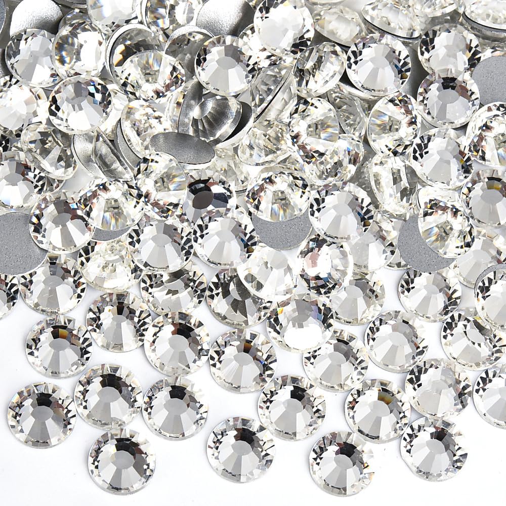 Blinginbox Flatback Rhinestones Bulk,14400pcs Crystal Round Loose Gemstones Glass Rhinestones for Crafts Makeup Nail Art Clothes Shoes DIY Decorations(SS16,3.8-4.0mm,Crystal)