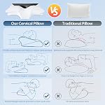 HOMCA Memory Foam Pillow(King Size), Neck Support Bed Pillow for Side, Back and Stomach Sleepers(Black)