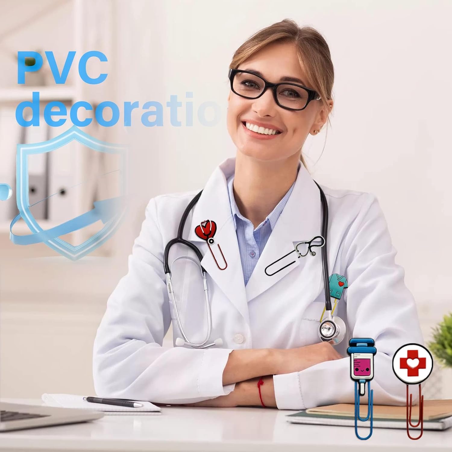 Cute Bookmarks Bulk Paper Clips Nurse Gift,Nursing School Essentials,15 Pcs Funny Bookmarks Paperclips Colorful Pagination Bookmarks,Nurse Day Office Supply,Stationery Nursing Student Essentials image 6 of 7 B0CT8Q7H1J