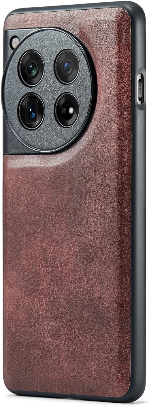 Asuwish Phone Case for OnePlus 12 5G Wallet Magnetic Detachable Cell Cover with Tempered Glass Screen Protector Flip Card Holder Slot One+ 1plus12 2024 Women Men Girls Purse Mobile Accessories Red