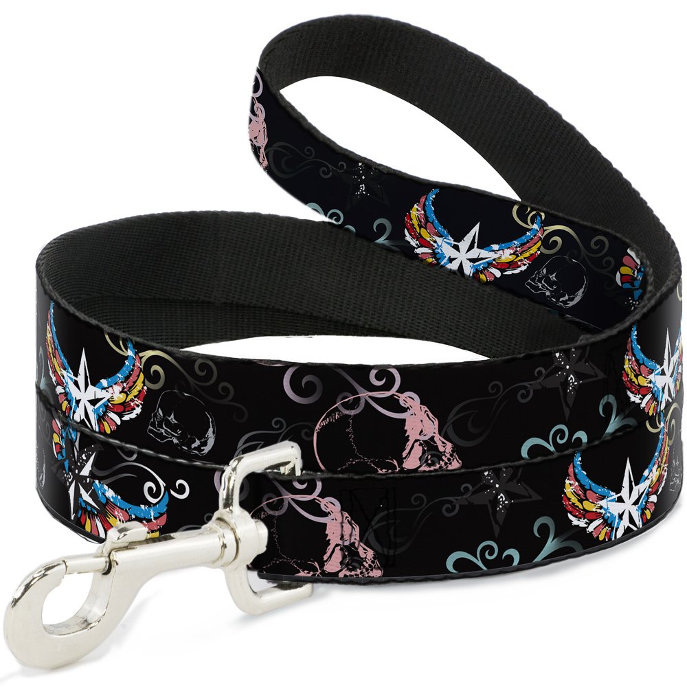 Laisse Die Hard Buckle-Down pour grand chien motif crânes noir 4' x 3.8cm