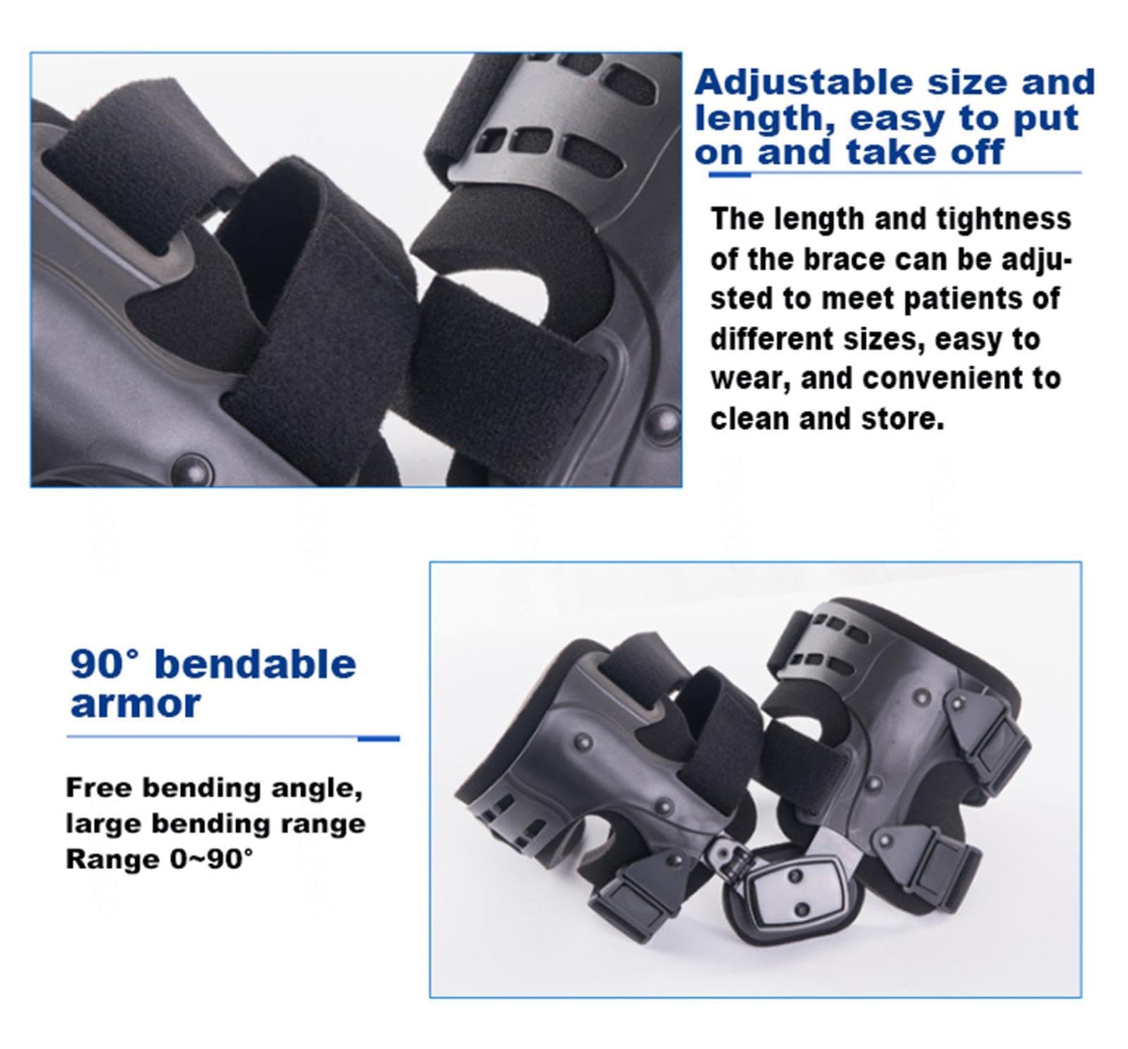 Rodillera Articulada Ajustable, Estabilizador Inmovilizador Rodilla Universal, Forro Esponja Ajustable, Rehabilitación Posope, Lesiones Menisco Lesiones Ligamentos