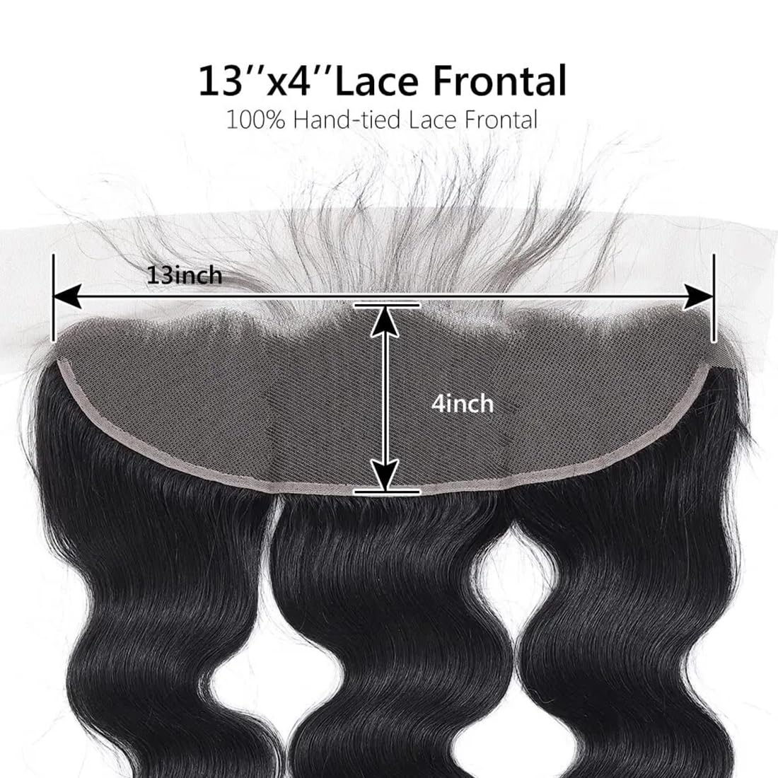 DUAUJUIU 13x4 Body Wave Lace Frontals Transparent Lace Closures Human Hair Frontal Closure Pre Plucked with Natural Hairline Free Part Ear to Ear Brazilian Hair for Women 12 Inch - Image 2