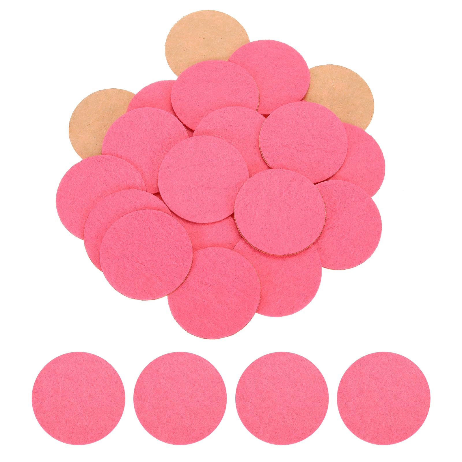 HARFINGTON 48pcs Adhesive Felt Circles 38mm 1.5" Pink