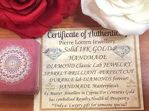 Miniatura 8 de 18k SOLID Gold LUXURY WOMENS DAY gift for her 8mm Diamond Necklace Pendant 1.5 carat SOLITAIRE DIAMOND Floating Diamond Necklace Yellow gold