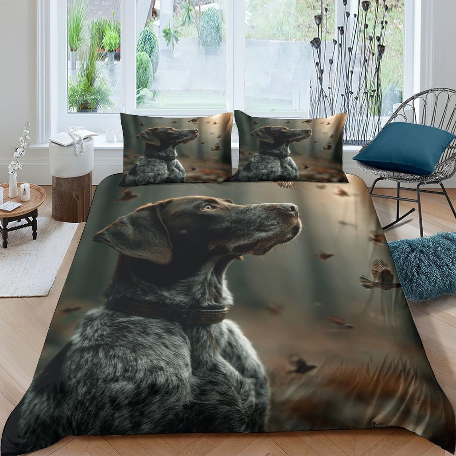Housse de couette chien 3D pour décorer la chambre des adolescents avec un linge de lit confortable