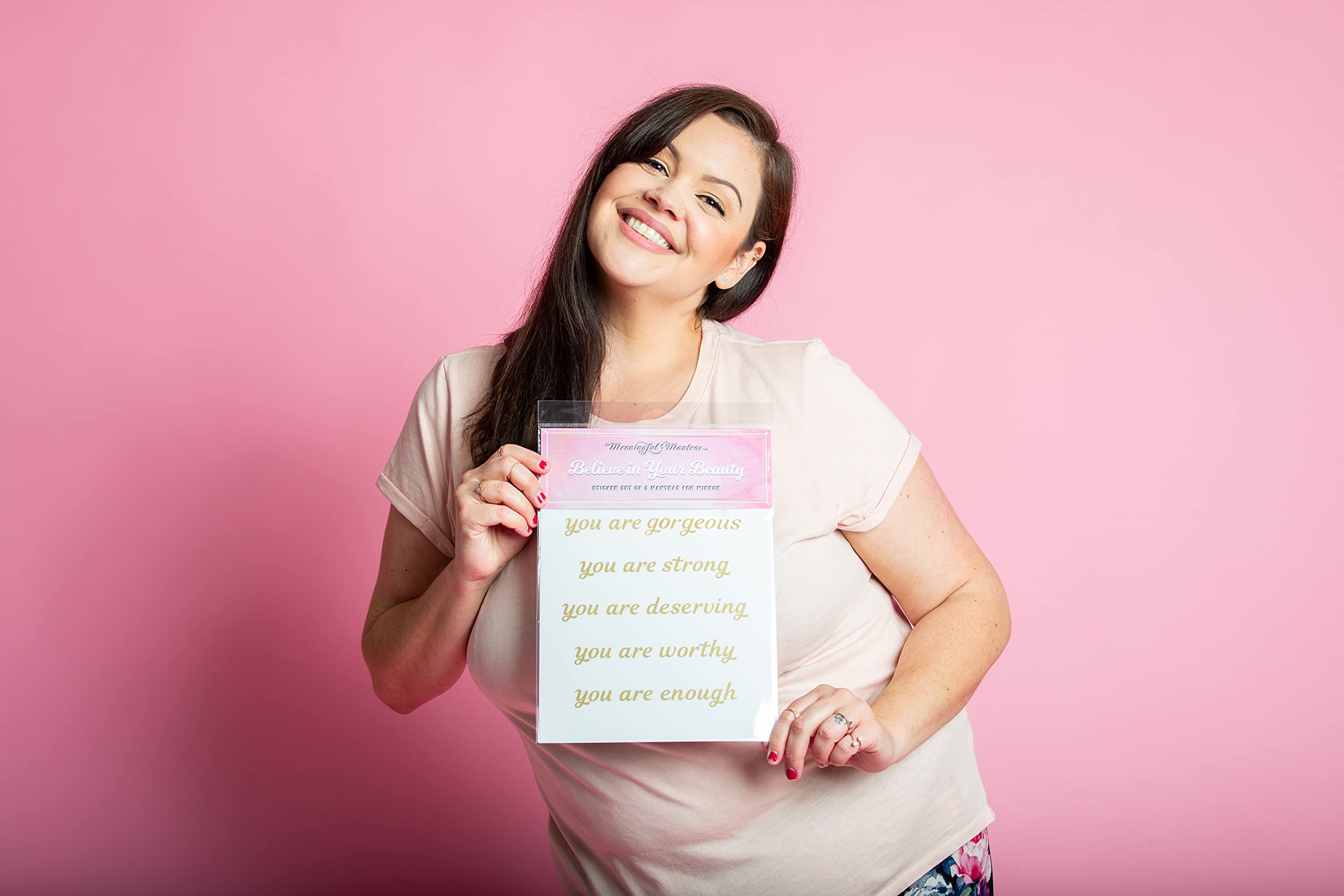 Meaningful Mantras Motivational Mirror Decals and Stickers for Bathroom, Kitchen, Bedroom Living Room Wall Decals Quotes Beauty Stickers (Believe in Your Beauty)