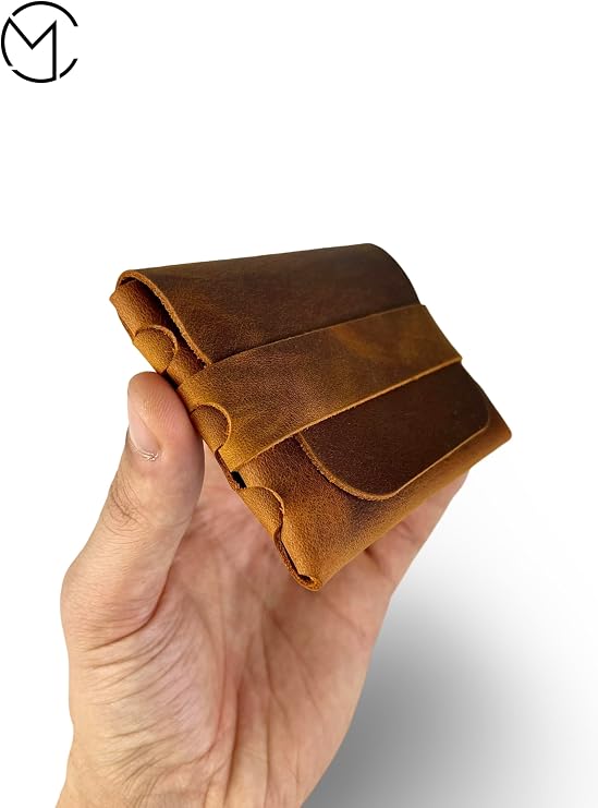 Genuine Leather Insert Horizontal Wallet, Genuine Leather Card Holder, Men's & Women's Minimalist Business Card Holder, Stylish Wallet, Gift Product (Camel)