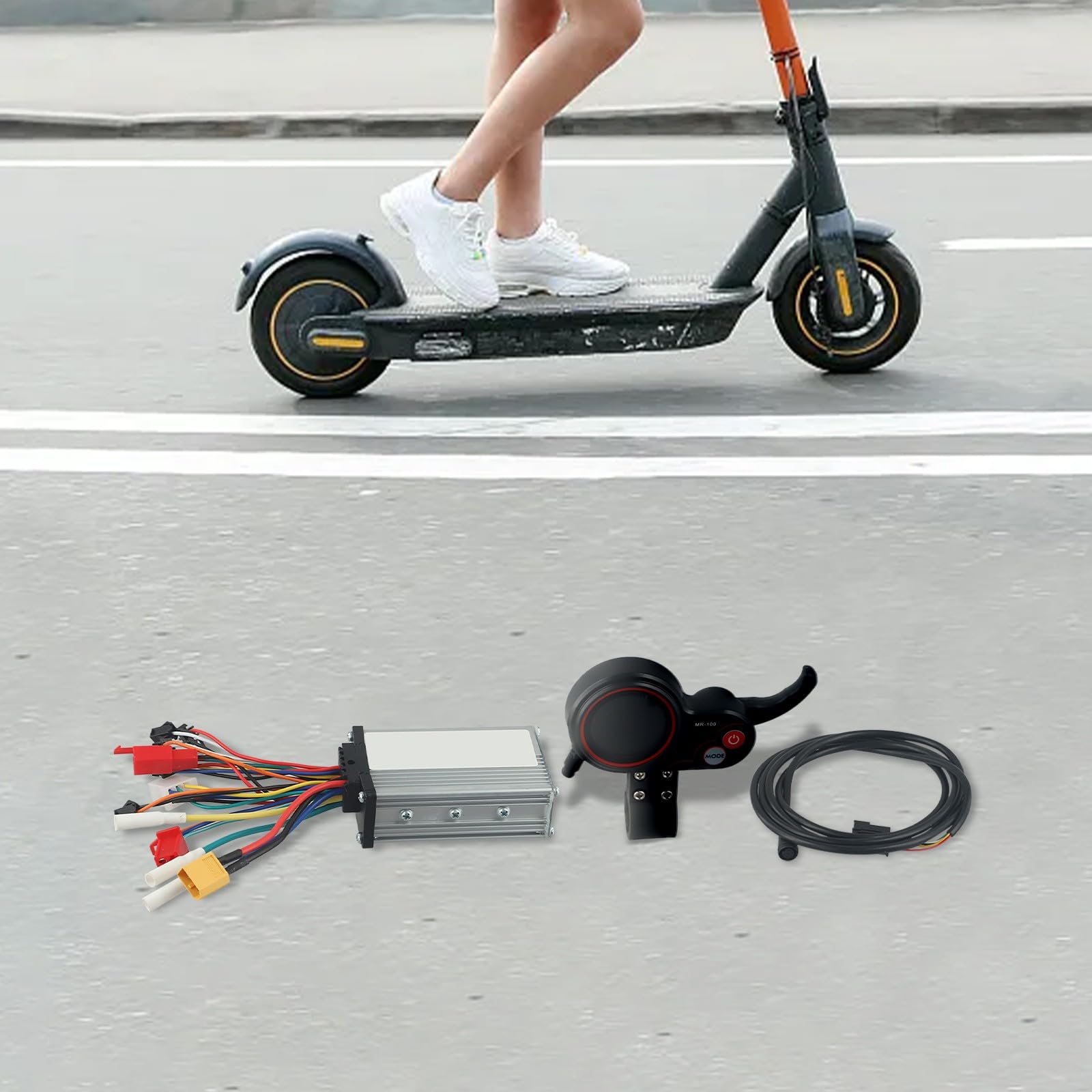Controller motore con display LCD per scooter elettrico, 500 W, 36 V, 48 V, con pannello di controllo LCD e kit interruttore del cambio (48 V)