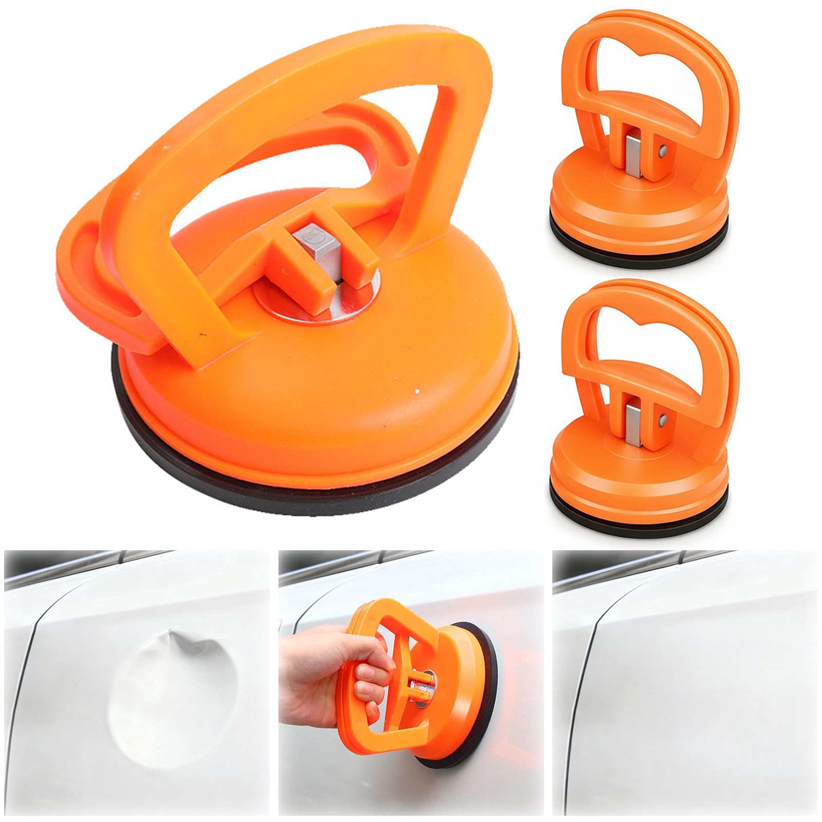 Saugnapf, Estrazione ammaccature auto 3Pcs Set di riparazione per ammaccature auto, Strumento per rimuovere ammaccature con forte ventosa per riparazione rapida di ammaccature sull'auto senza danni